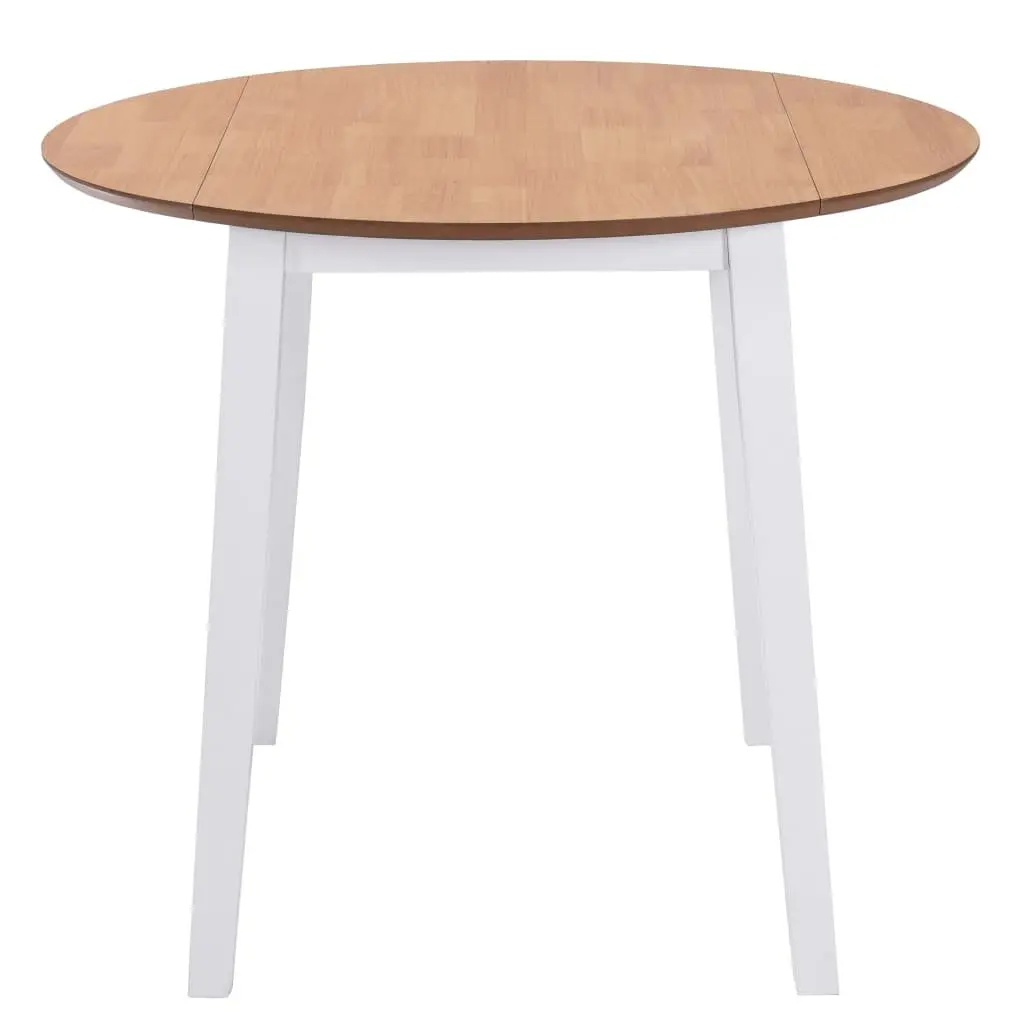 White Round Drop-Leaf Dining Table