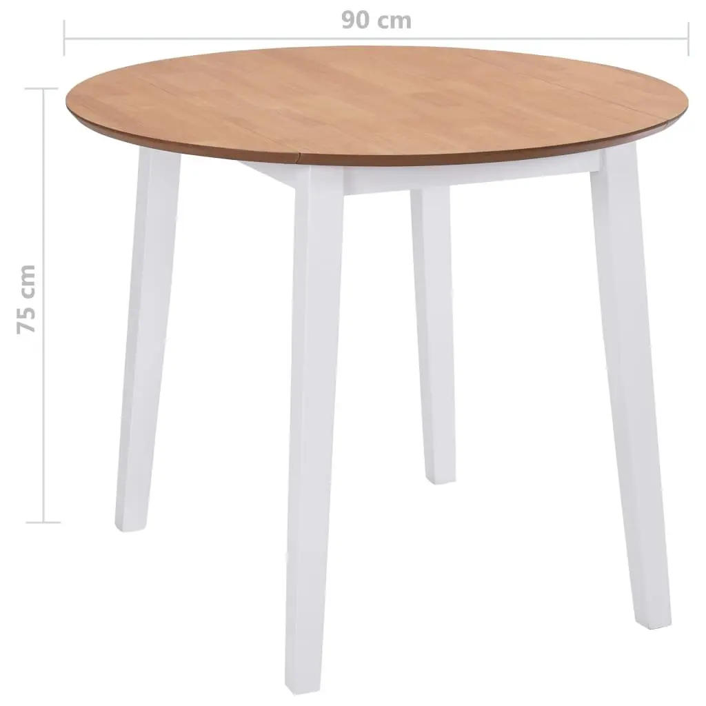 White Round Drop-Leaf Dining Table