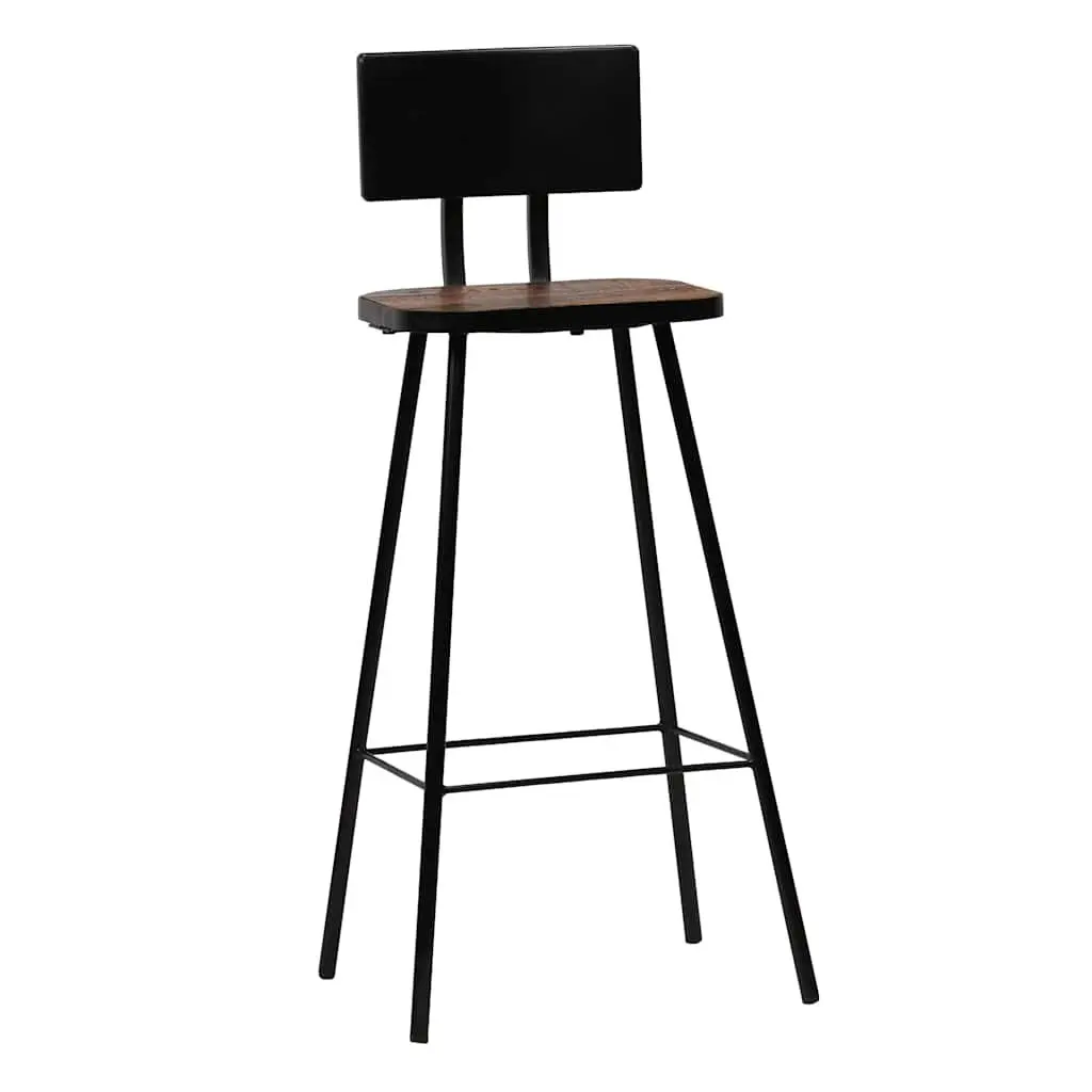 Bar Stools 4 pcs Solid Reclaimed Wood Industrial Brown