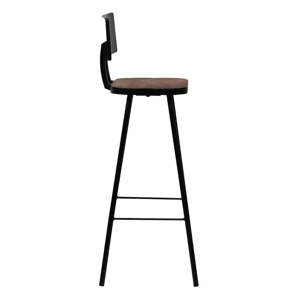 Bar Stools 4 pcs Solid Reclaimed Wood Industrial Brown