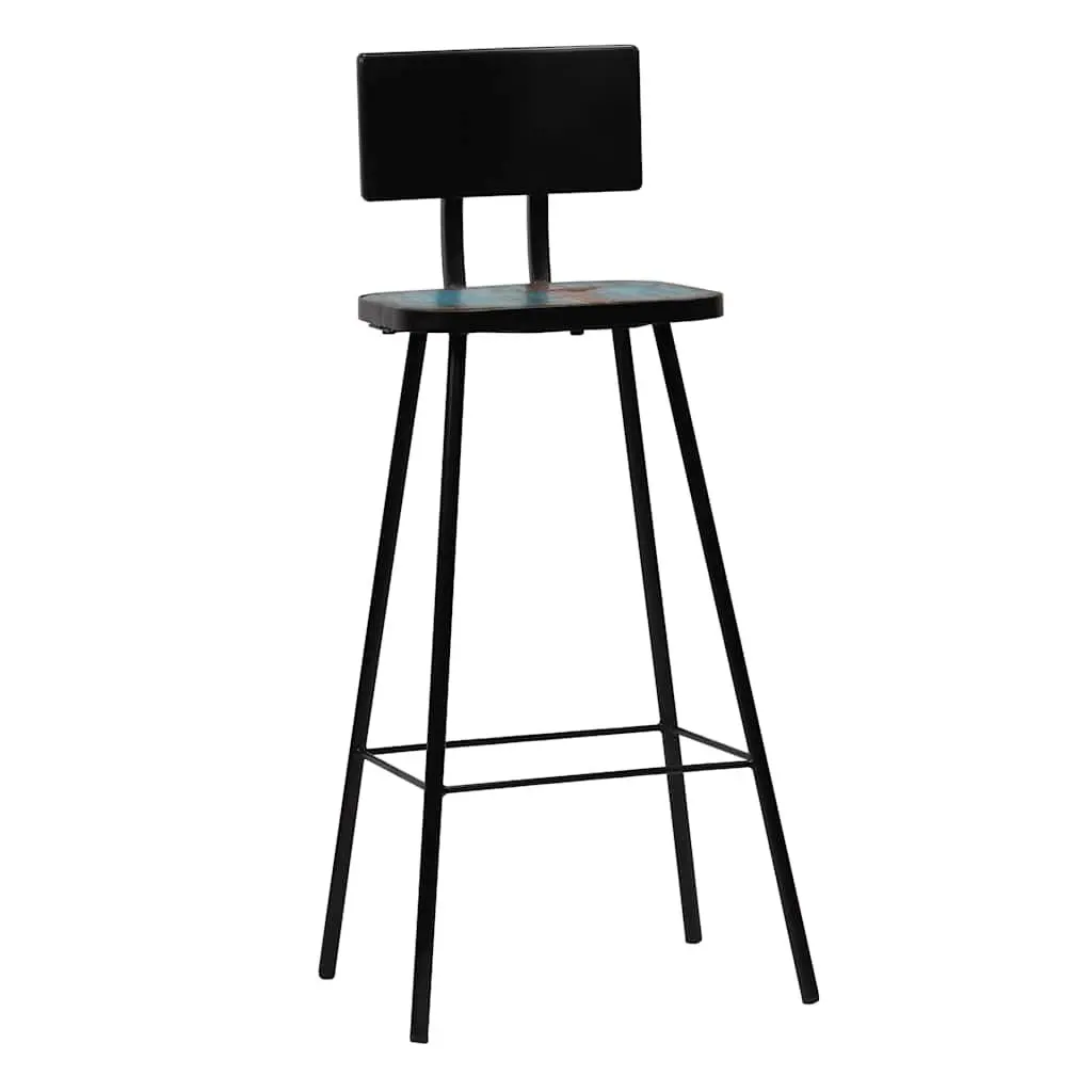 Bar Stools Reclaimed Wood Industrial Kitchen Counter Bar Chairs with Footrest