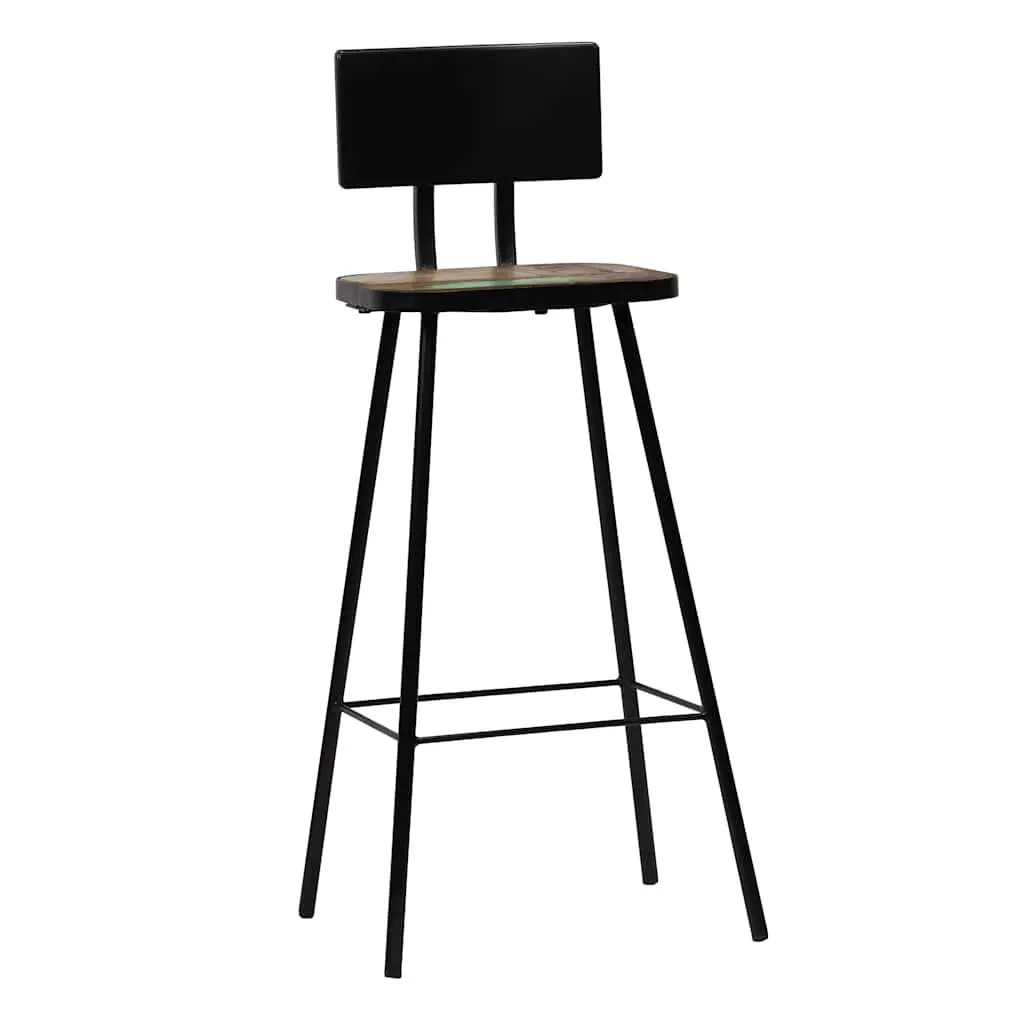 Bar Stools Reclaimed Wood Industrial Kitchen Counter Bar Chairs with Footrest