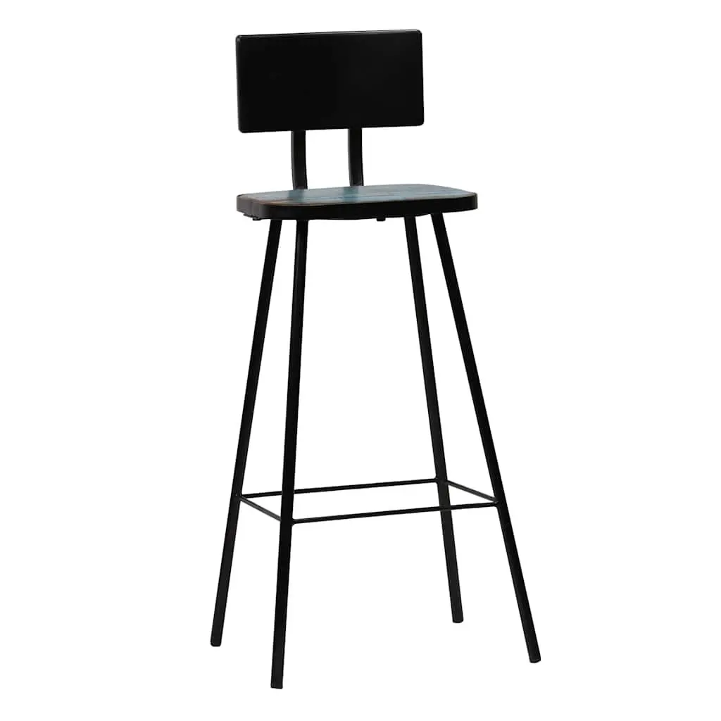 Bar Stools Reclaimed Wood Industrial Kitchen Counter Bar Chairs with Footrest