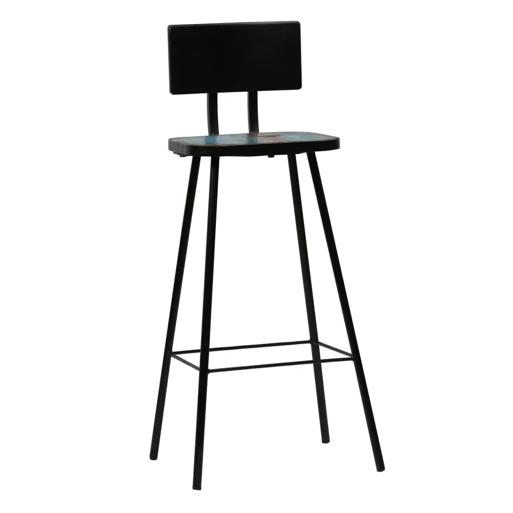 Bar Stools Kitchen Counter 4 Piece Reclaimed Wood Pub Seating