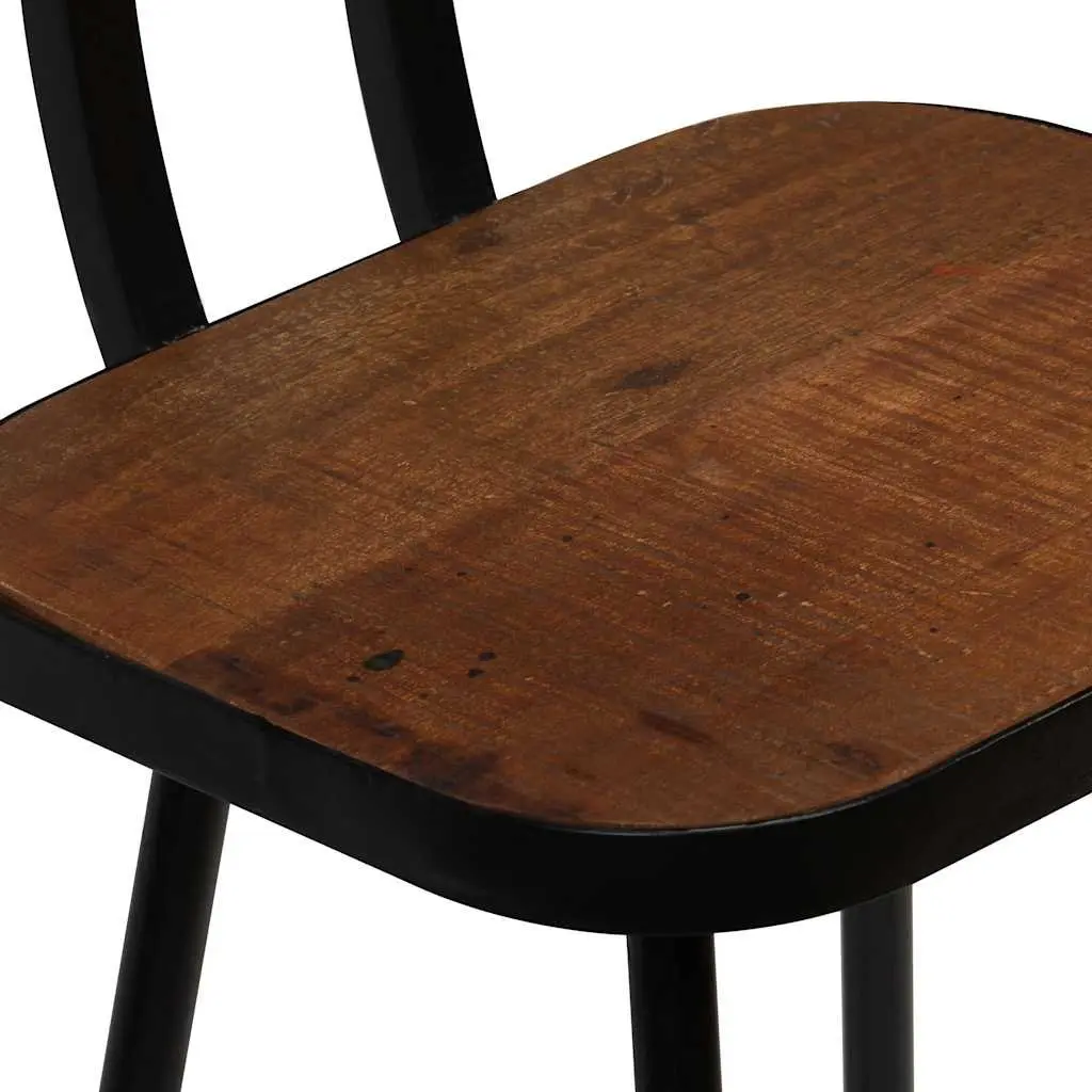 Bar Set 5 Piece Dining Room Reclaimed Wood Table Chairs Industrial Brown
