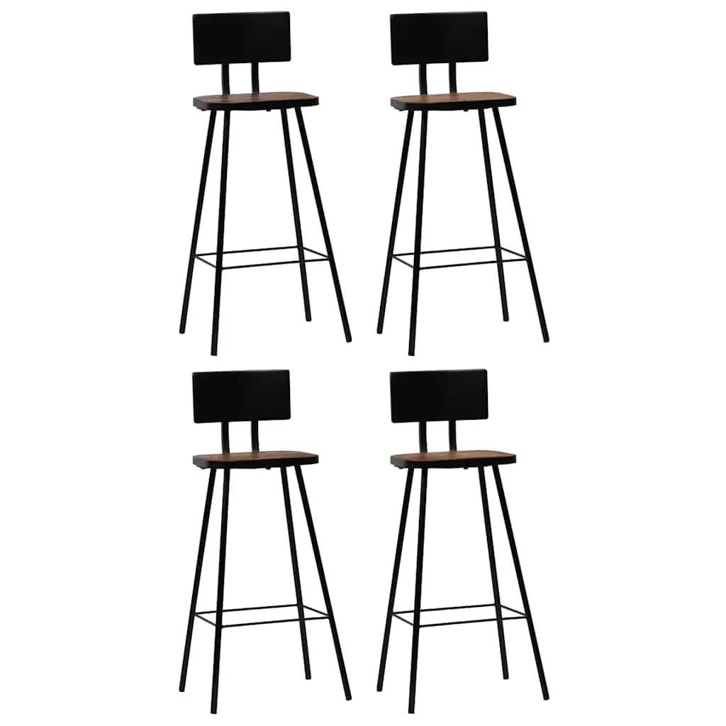 Bar Set 5 Piece Dining Room Reclaimed Wood Table Chairs Industrial Brown