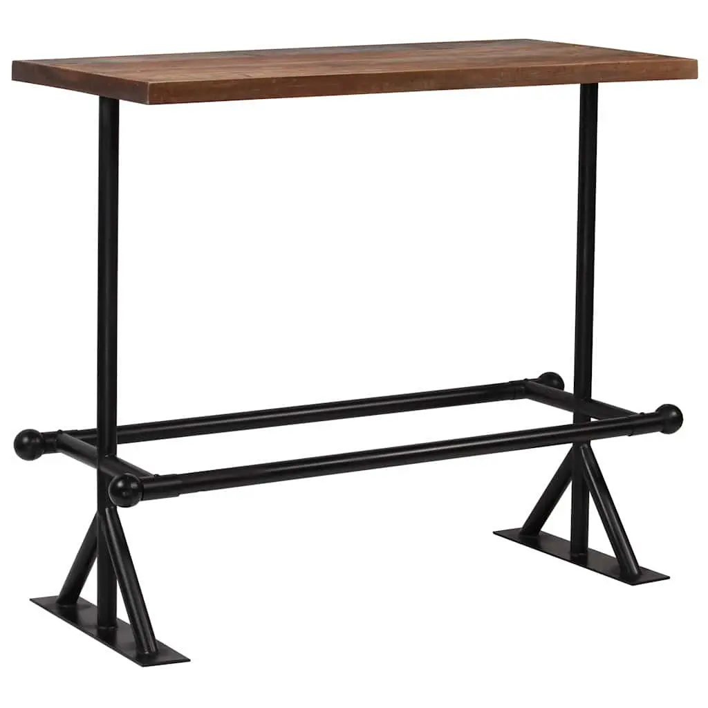 Bar Set 5 Piece Dining Room Reclaimed Wood Table Chairs Industrial Brown