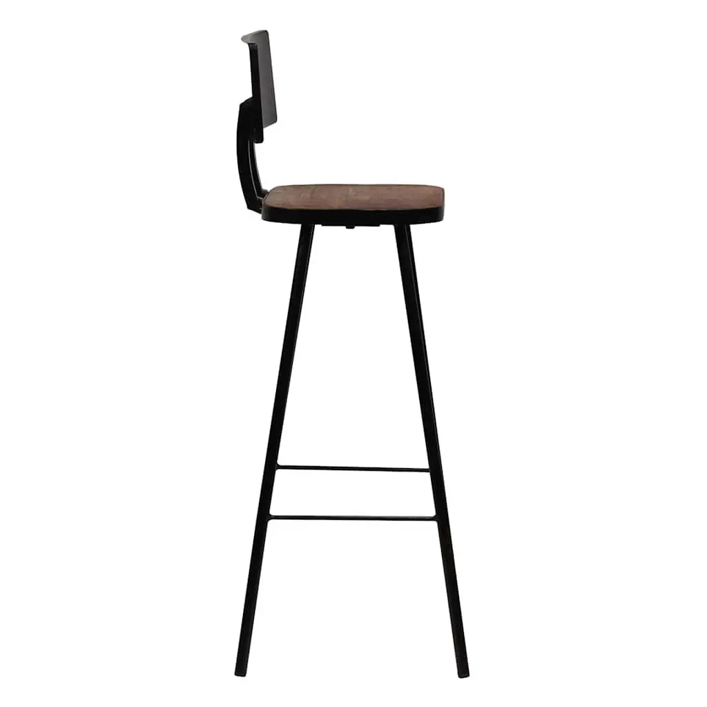 Bar Set 5 Piece Dining Room Reclaimed Wood Table Chairs Industrial Brown