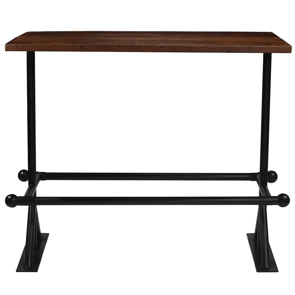 Bar Set 7 Piece Solid Reclaimed Wood Industrial Retro Style Table Chairs Brown