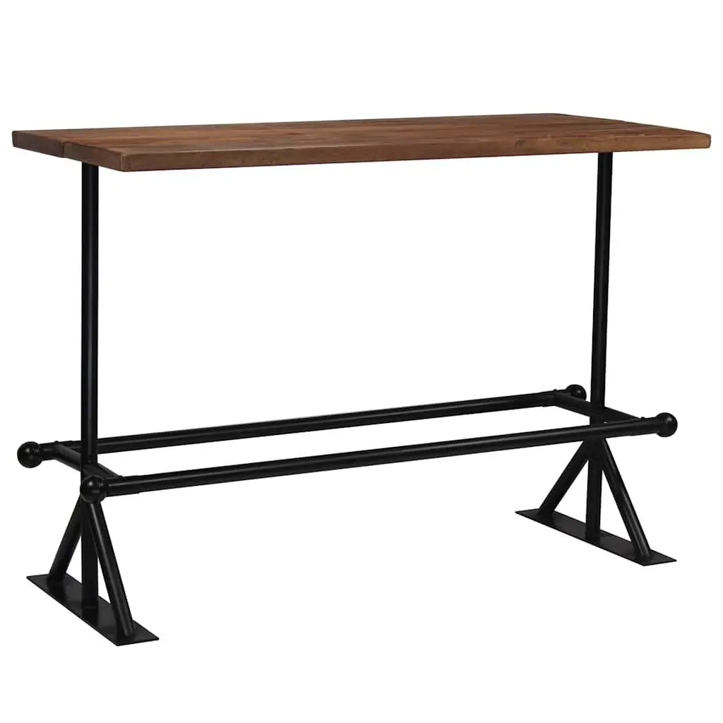 Bar Set 7 Piece Solid Reclaimed Wood Industrial Retro Style Table Chairs Brown
