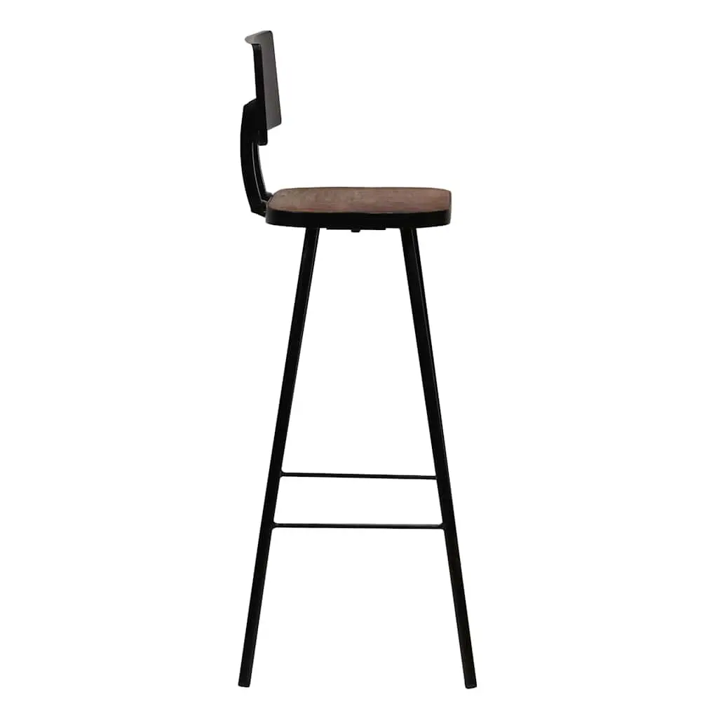 Bar Set 7 Piece Solid Reclaimed Wood Industrial Retro Style Table Chairs Brown