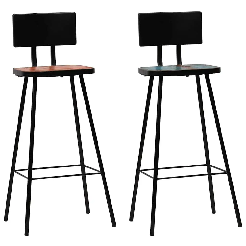 Bar Set 3 Piece Reclaimed Wood Table Chairs Industrial Retro Kitchen Dining