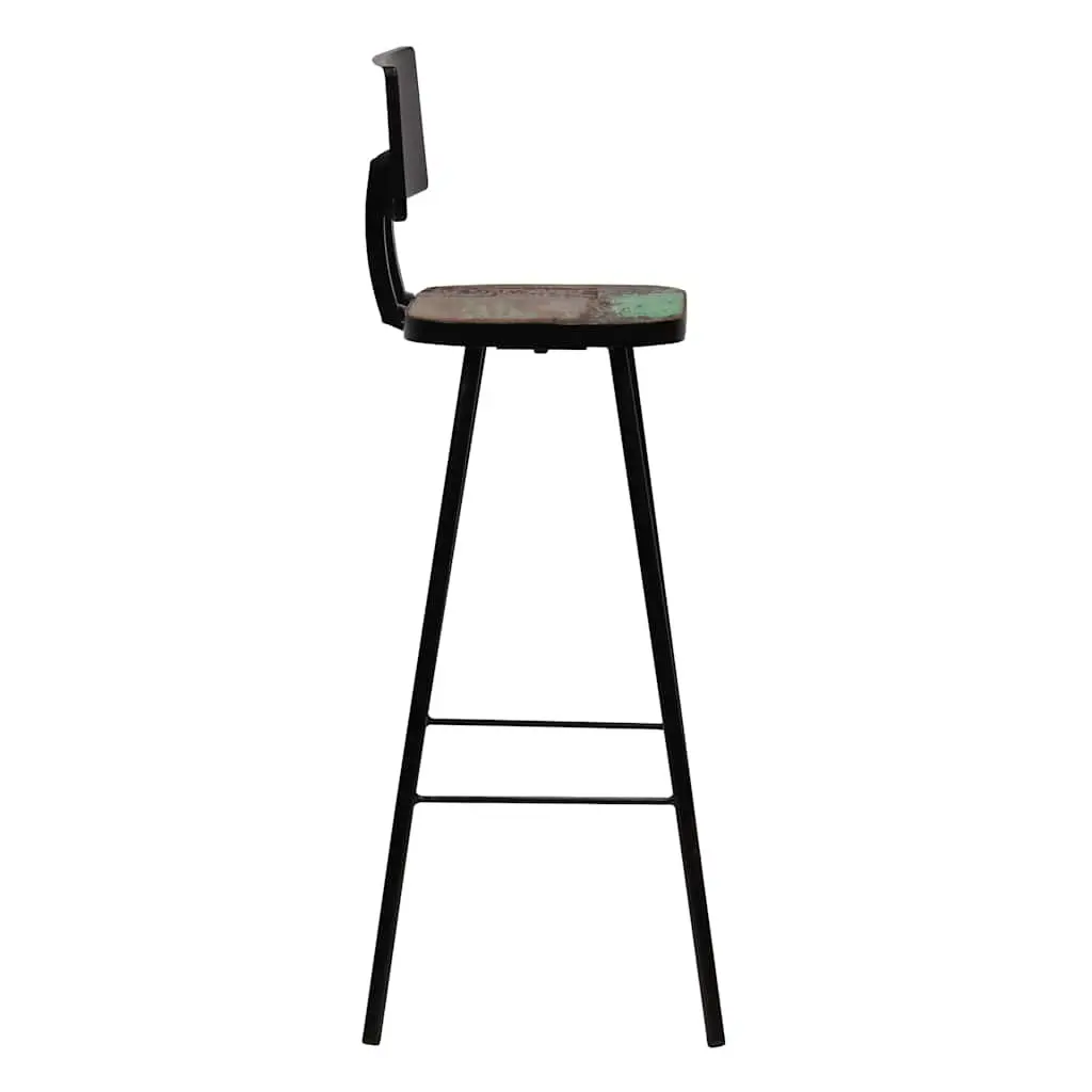 Bar Set 3 Piece Reclaimed Wood Table Chairs Industrial Retro Kitchen Dining