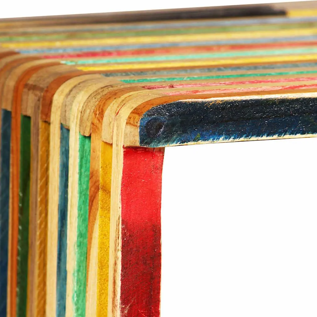 Wall Shelf Set for Storage and Display 3 Piece Multicolour Reclaimed Teak