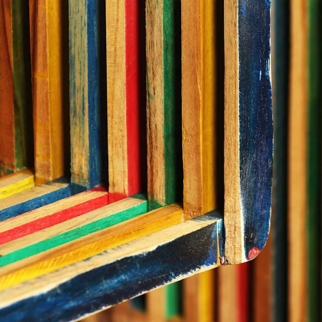 Wall Shelf Set for Storage and Display 3 Piece Multicolour Reclaimed Teak