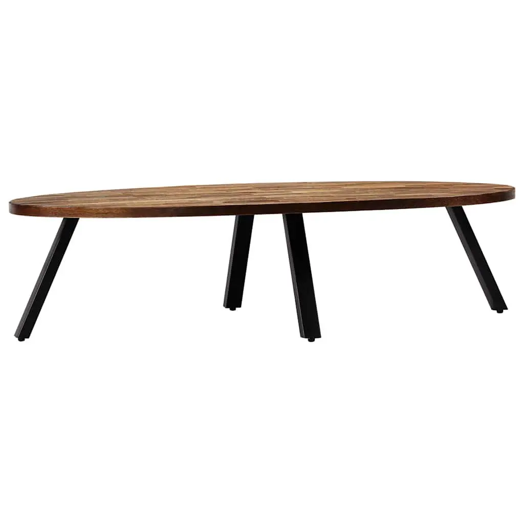 Oval Coffee Table Living Room 120 x 60 x 30 cm Reclaimed Teak Solid Wooden Accent Furniture
