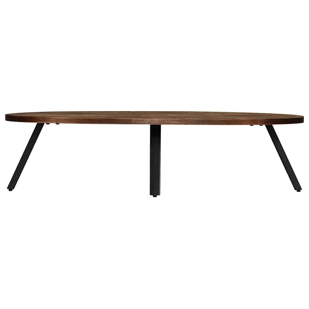 Oval Coffee Table Living Room 120 x 60 x 30 cm Reclaimed Teak Solid Wooden Accent Furniture