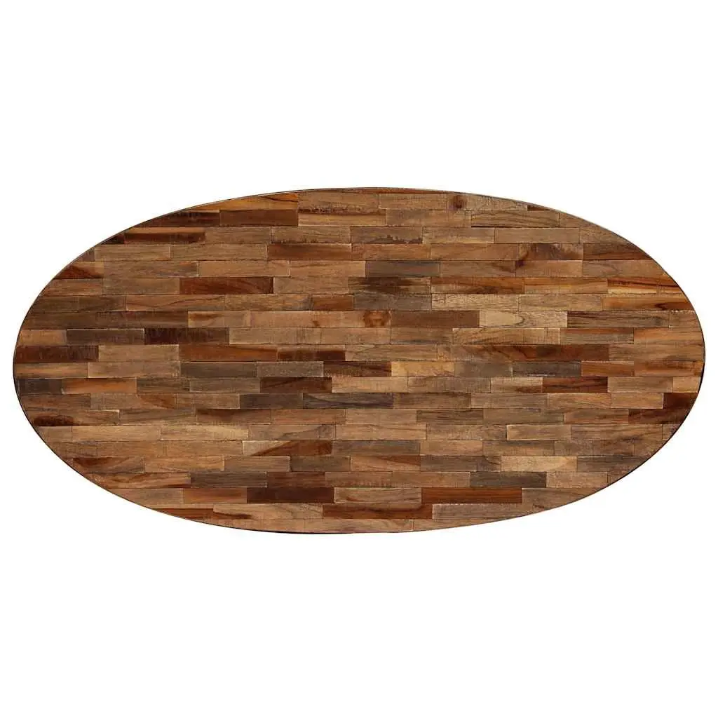 Oval Coffee Table Living Room 120 x 60 x 30 cm Reclaimed Teak Solid Wooden Accent Furniture