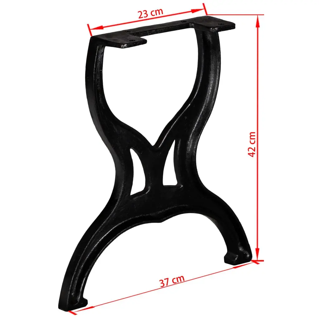 X-Frame Cast Iron Bench Legs, 2-Piece Set