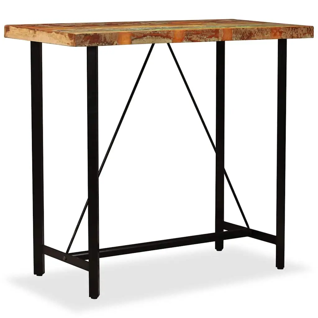 Bar Table 120x60x107 cm Solid Reclaimed Wood Industrial Dining Kitchen Furniture