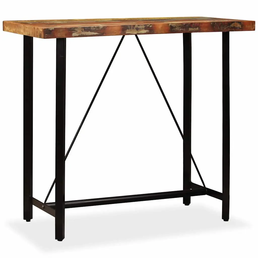 Bar Table 120x60x107 cm Solid Reclaimed Wood Industrial Dining Kitchen Furniture