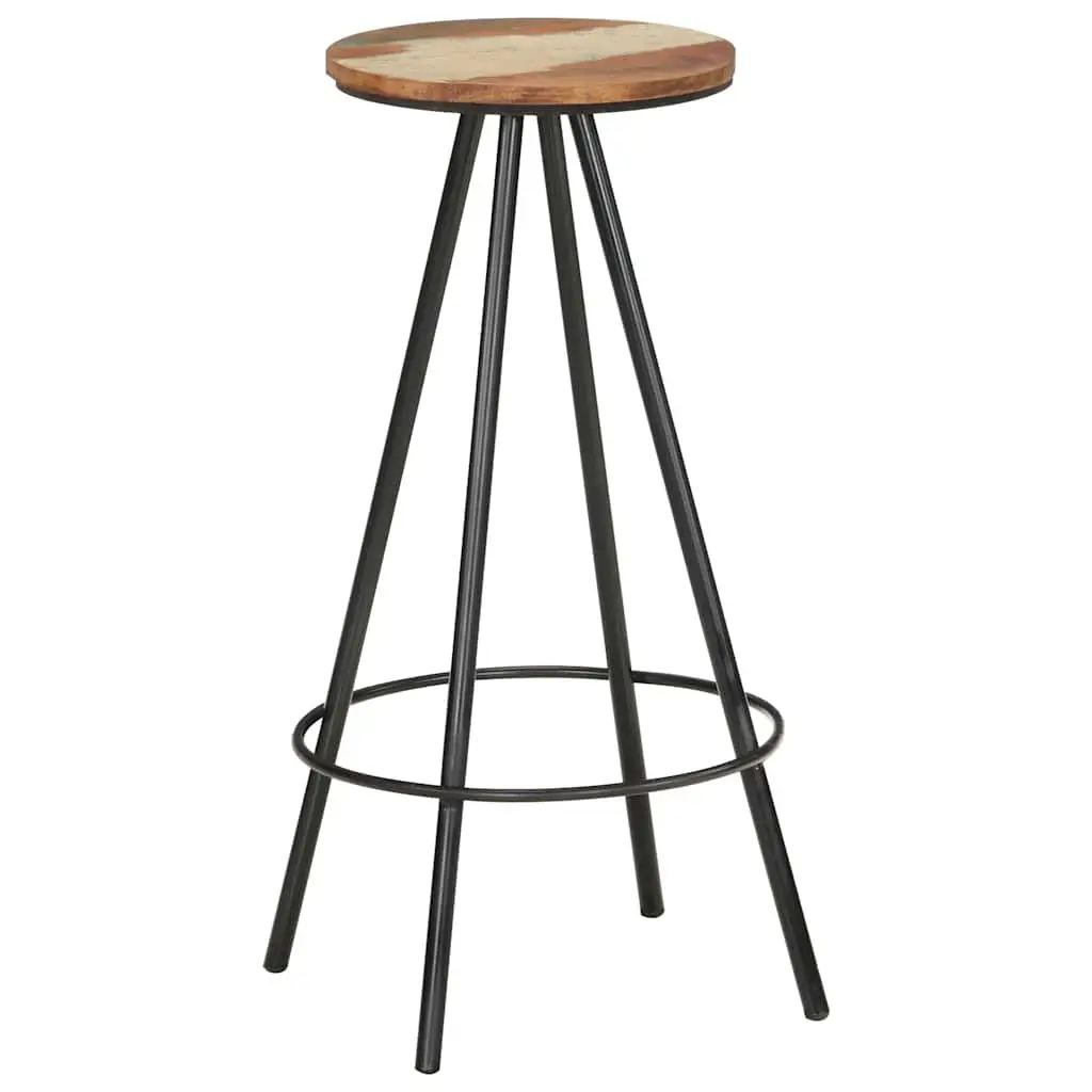 4 Solid Reclaimed Wood Bar Stools