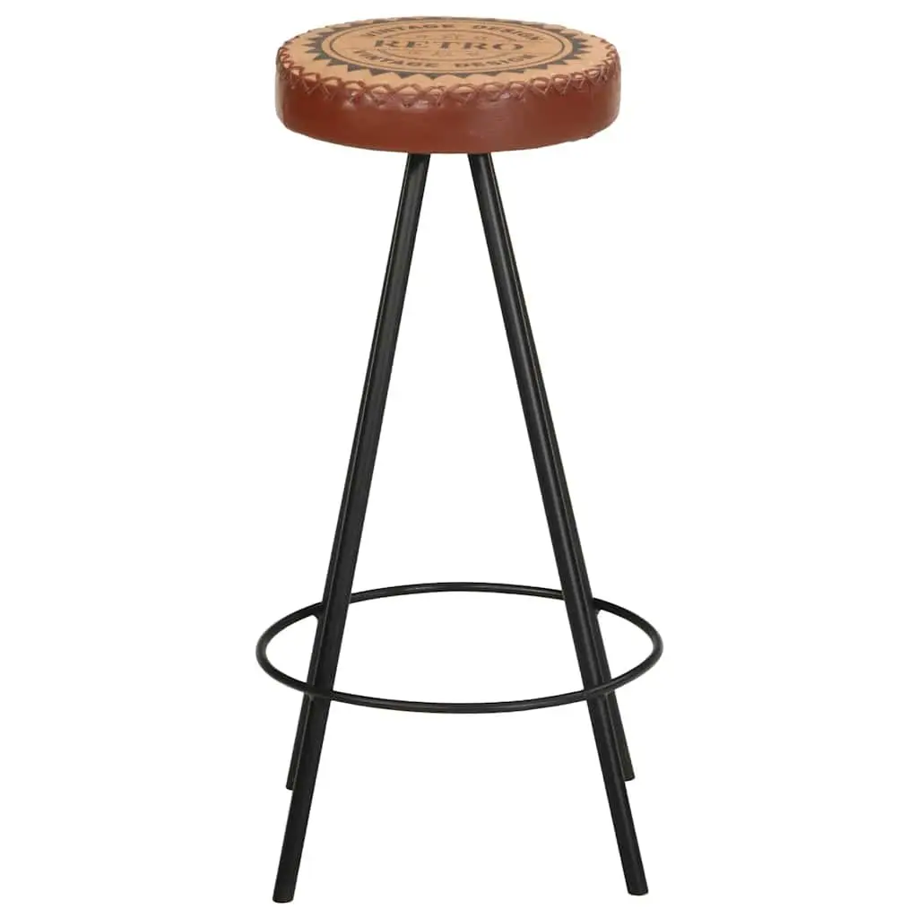 Bar Stools Set of 4 Industrial Style Leather Canvas Upholstered for Home Bar Restaurant