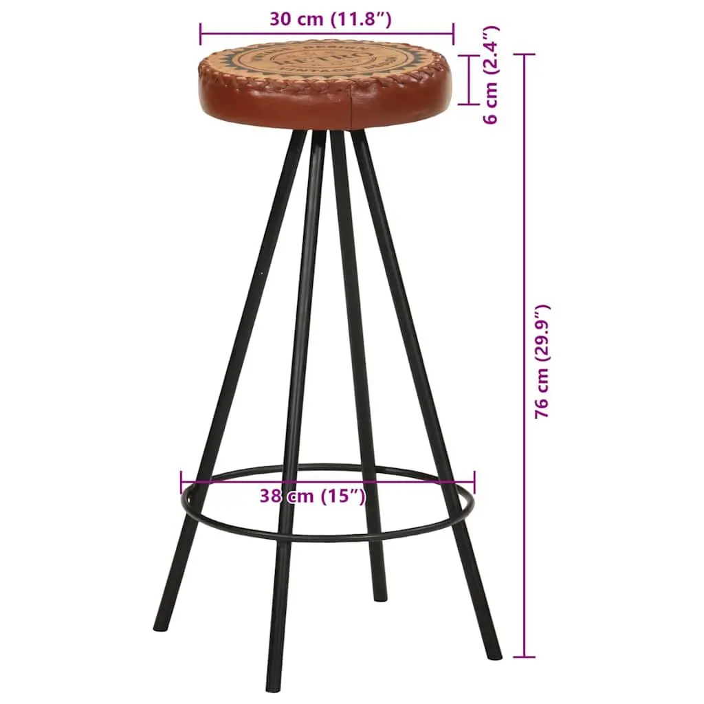 Bar Stools Set of 4 Industrial Style Leather Canvas Upholstered for Home Bar Restaurant