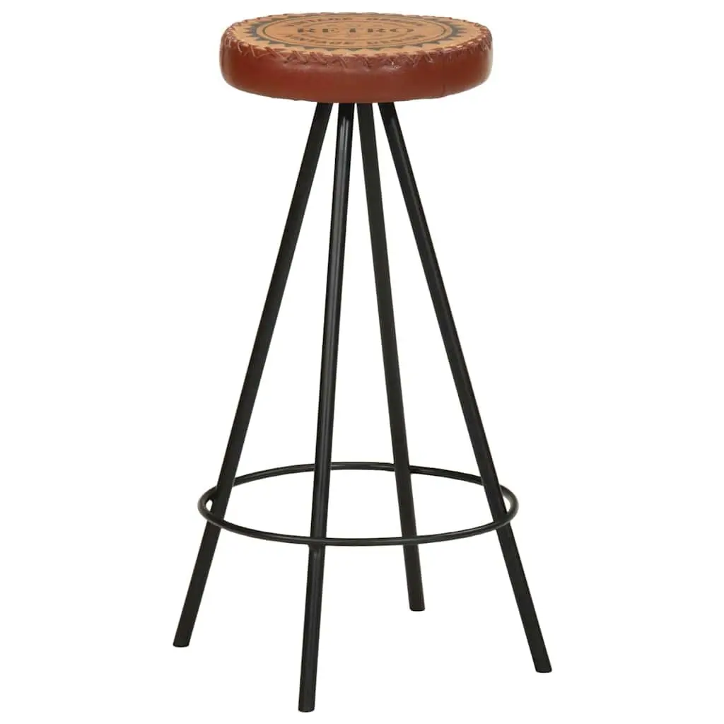 Bar Stools Set of 4 Industrial Style Leather Canvas Upholstered for Home Bar Restaurant