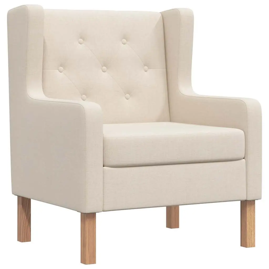 White Fabric Armchair with Foam Padding