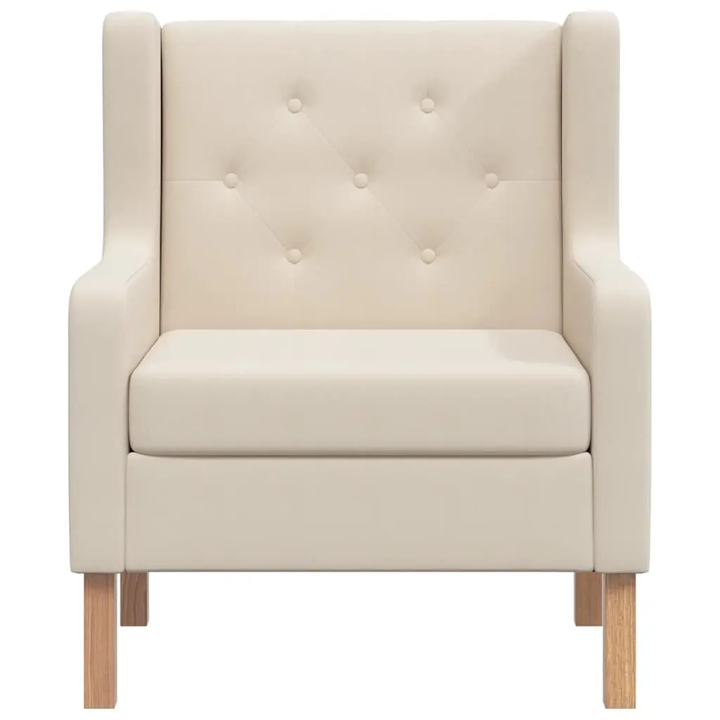 White Fabric Armchair with Foam Padding