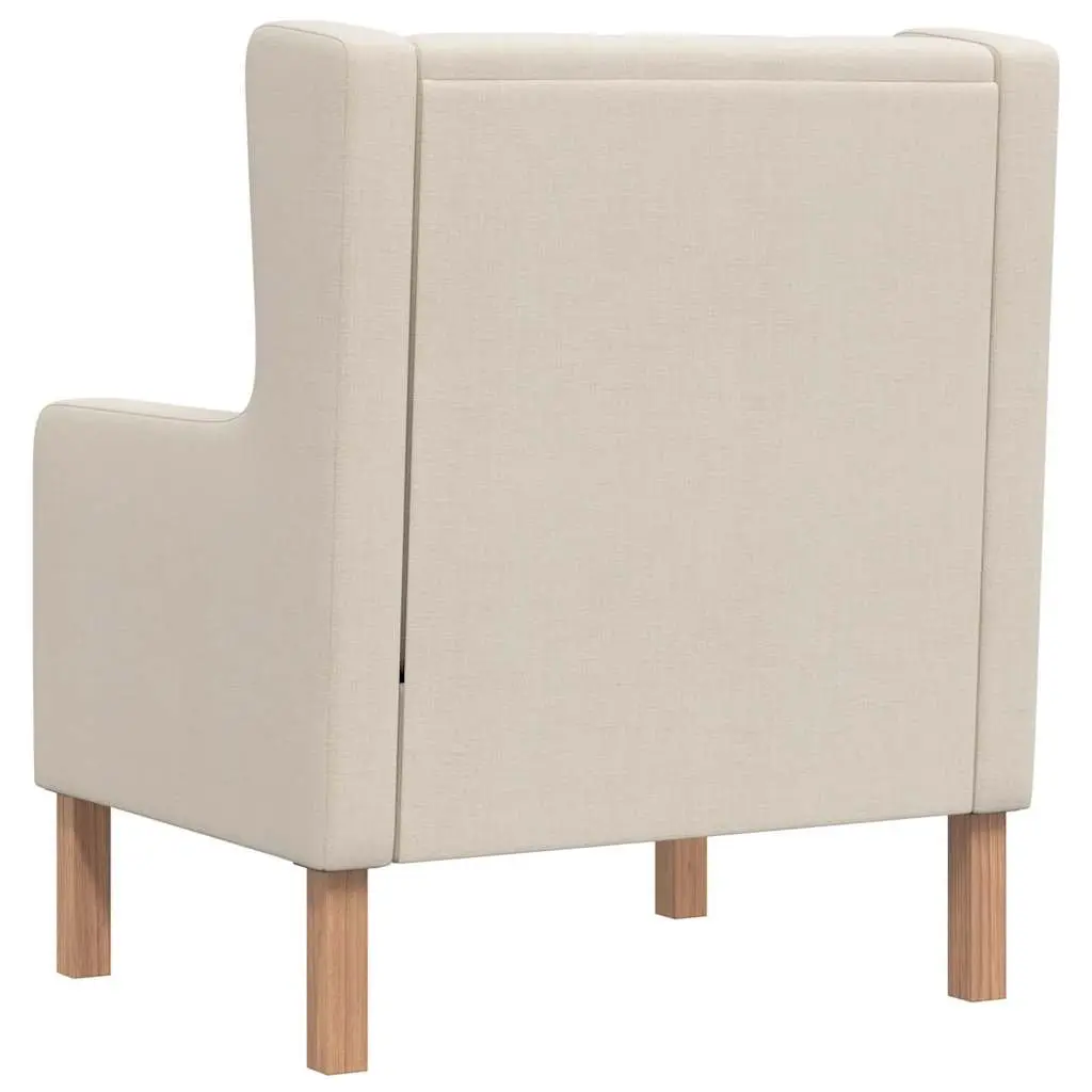 White Fabric Armchair with Foam Padding