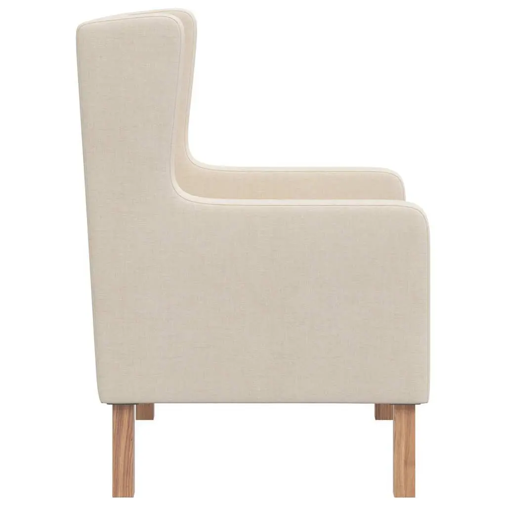 White Fabric Armchair with Foam Padding