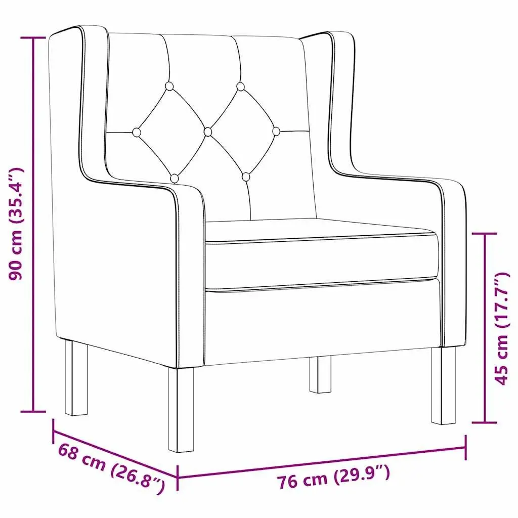 White Fabric Armchair with Foam Padding