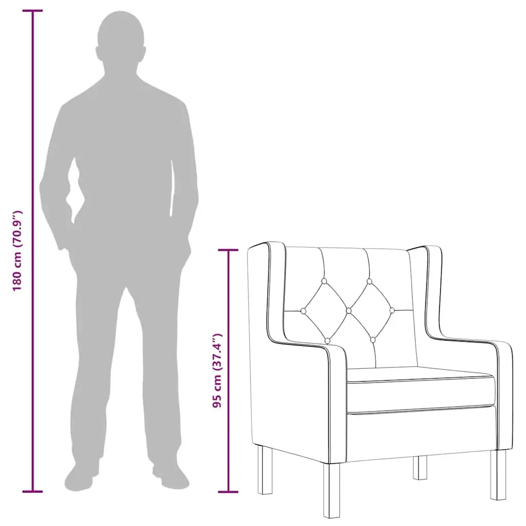 White Fabric Armchair with Foam Padding
