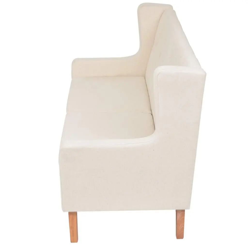 2-Seater Sofa Cream White Upholstered Living Room Furniture Relaxing Lounge