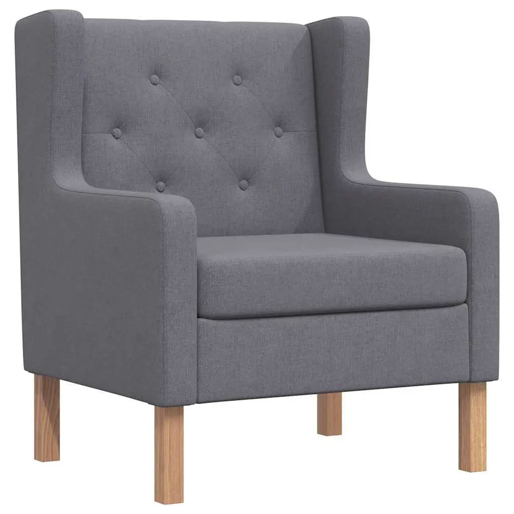 Grey Upholstered Lounge Armchair