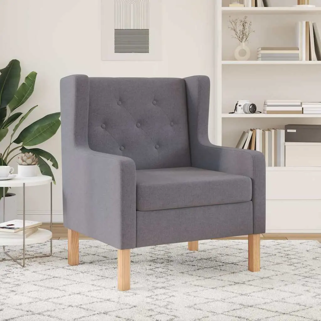 Grey Upholstered Lounge Armchair