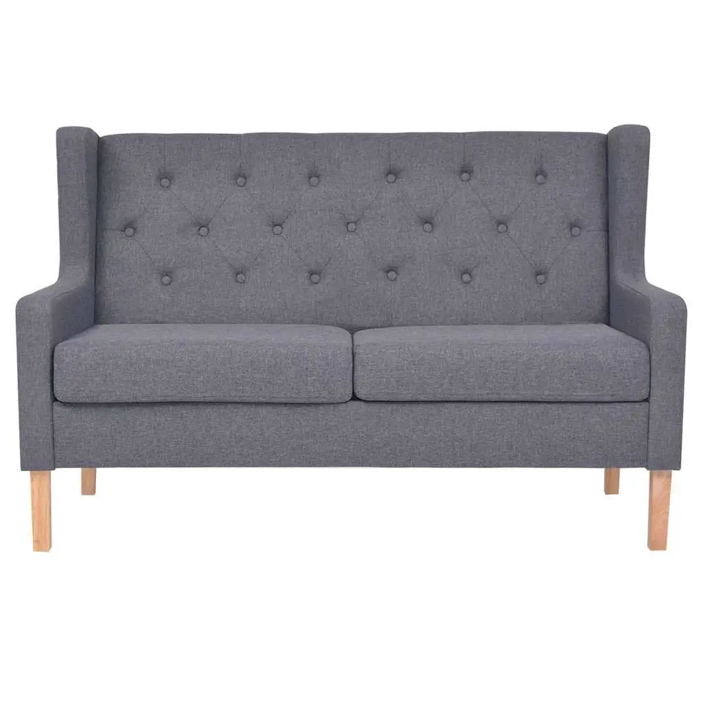 2-Seater Sofa Grey Fabric Living Room Furniture