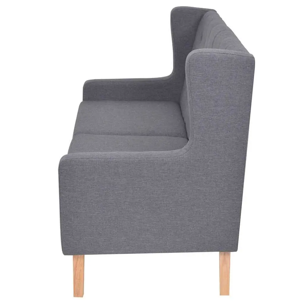 2-Seater Sofa Grey Fabric Living Room Furniture