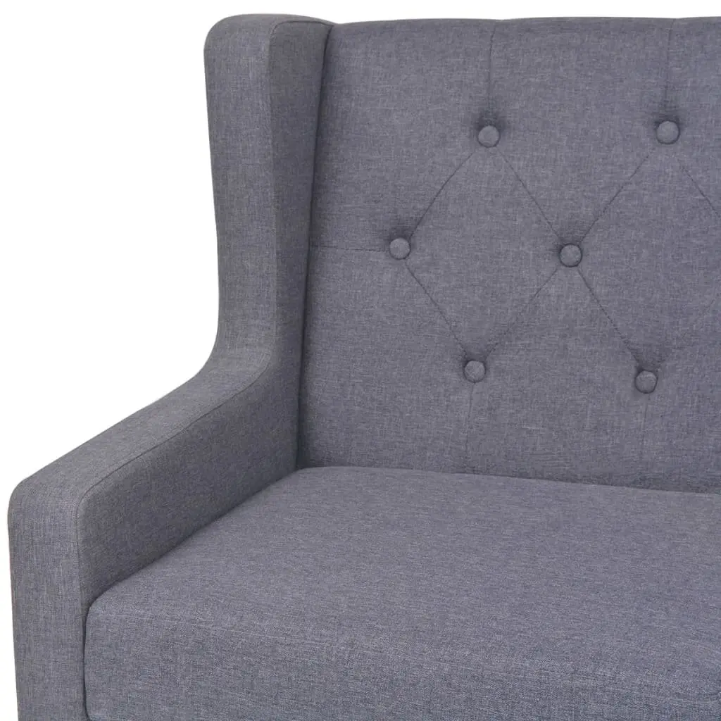 3-Seater Sofa Grey Fabric Living Room Couch