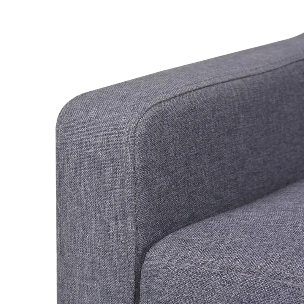 3-Seater Sofa Grey Fabric Living Room Couch