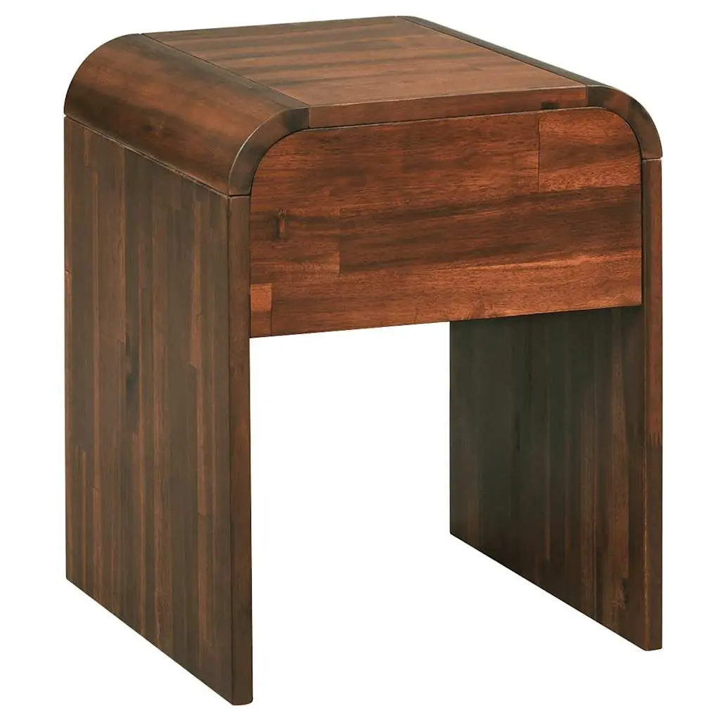Brown Solid Wood Nightstand