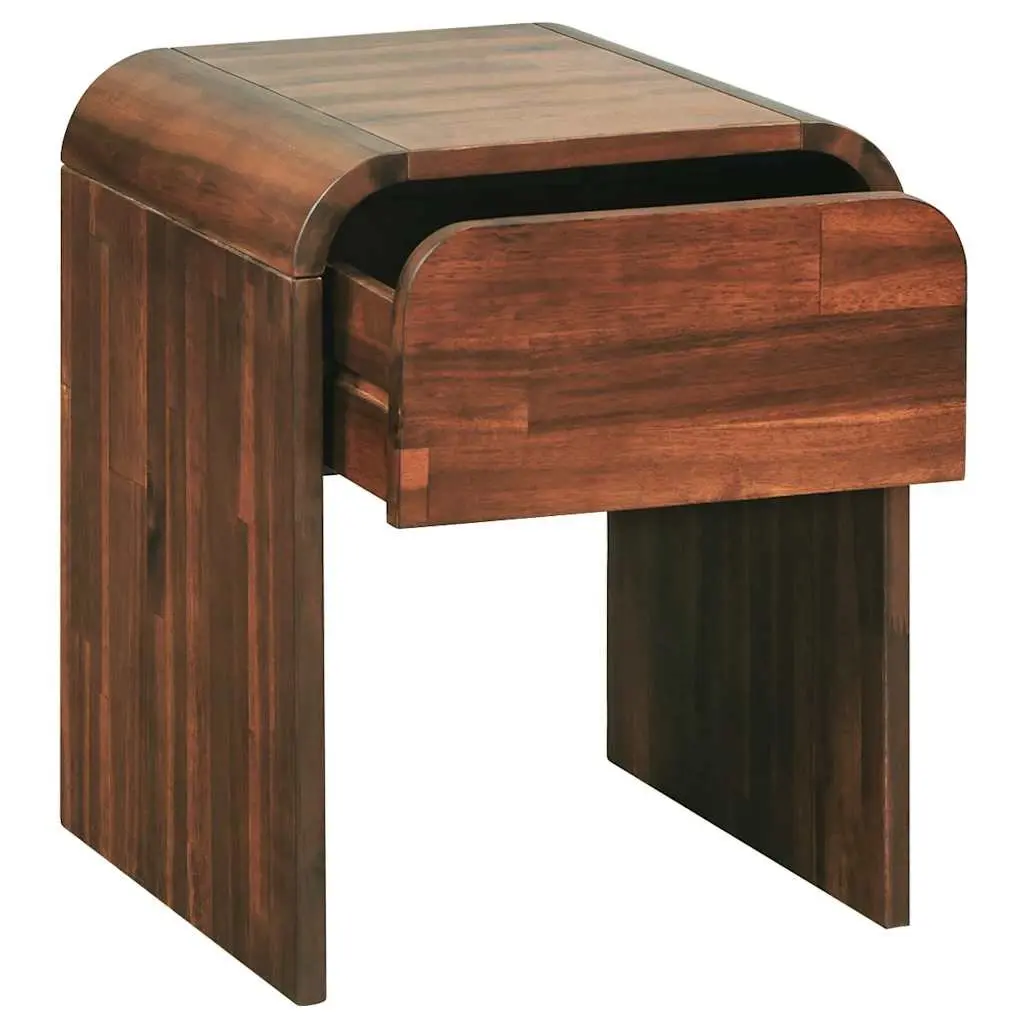 Brown Solid Wood Nightstand