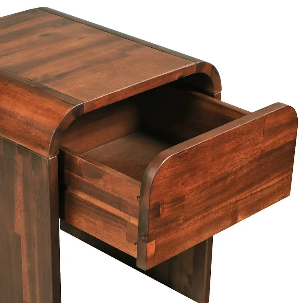 Brown Solid Wood Nightstand