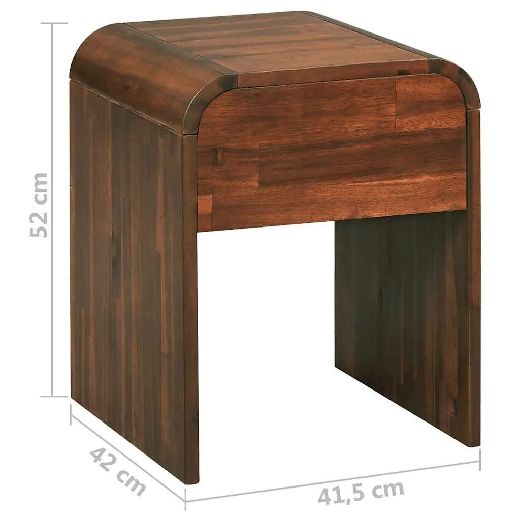 Brown Solid Wood Nightstand
