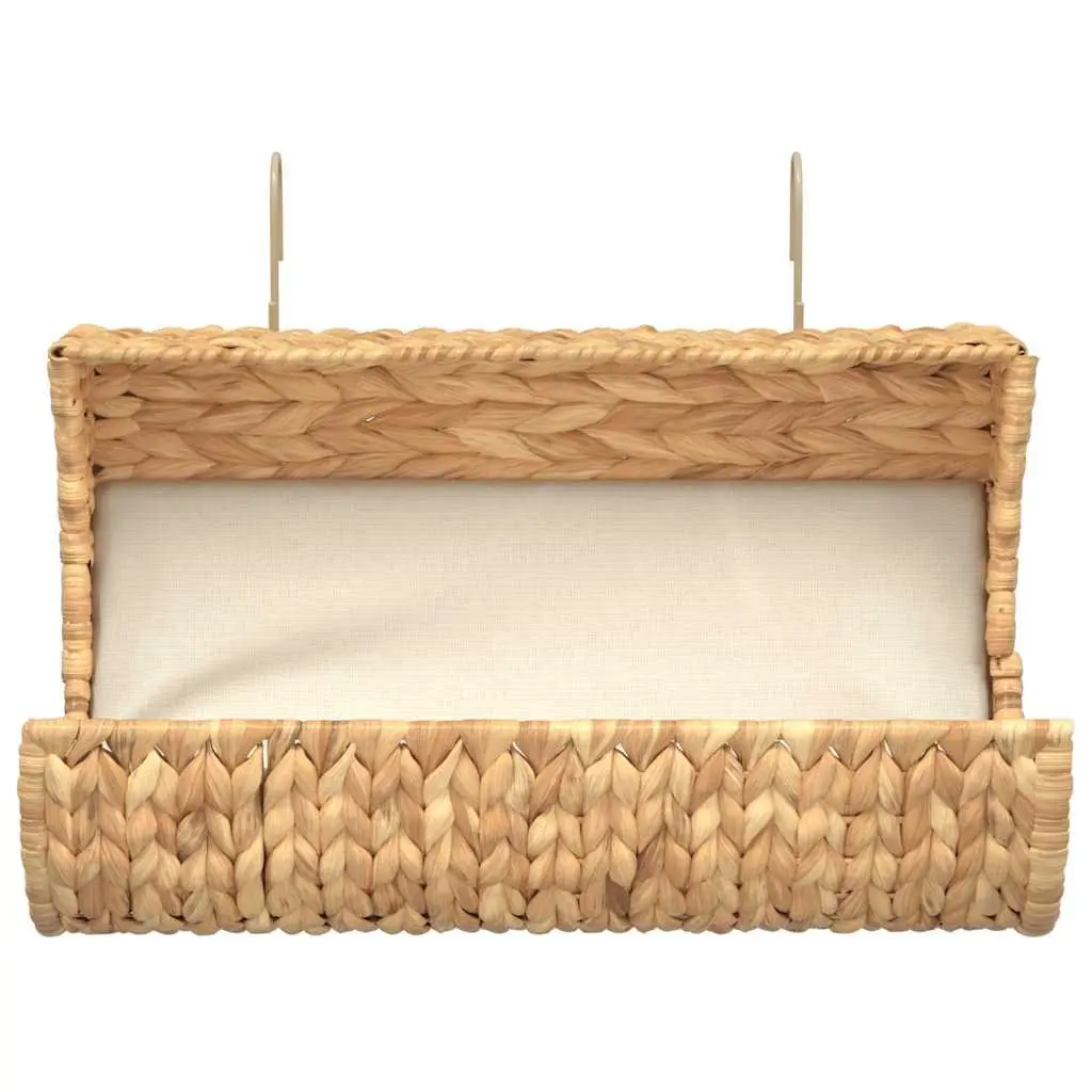 Cat Bed with Water Hyacinth Woven Design Metal Frame Brown Radiator Pet Rest
