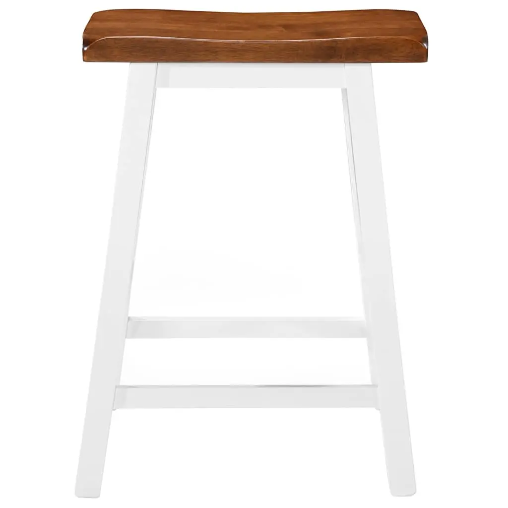Bar Stools 2 Pack Solid Wood Brown Kitchen Counter Dining Chairs Set