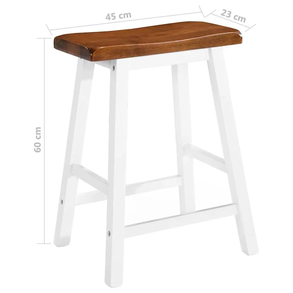 Bar Stools 2 Pack Solid Wood Brown Kitchen Counter Dining Chairs Set