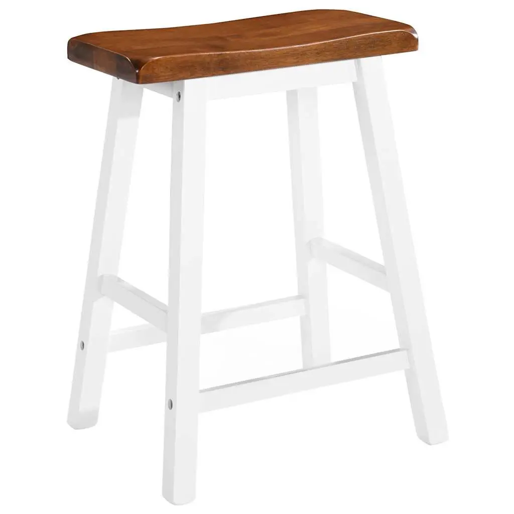 Bar Table and Stool Set Kitchen Dining 3 Piece Brown Wood
